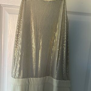 Ashley Stewart Gold Sequin A-Line Jumpsuit